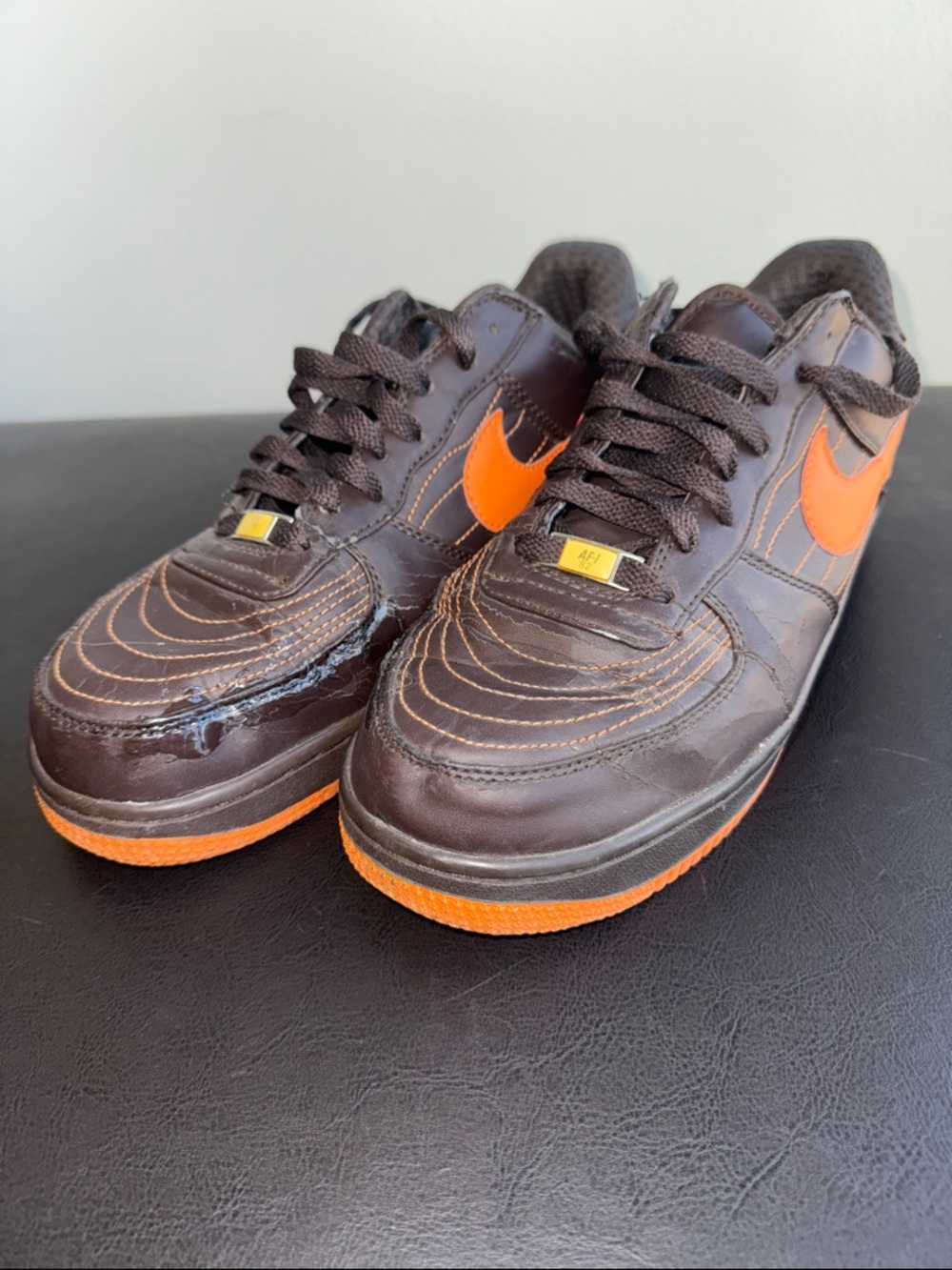 MAKE OFFER Charles Barkley Nike Air Force 1 CB34 Brown Shoes Orange CB34 s10 - Picture 2 of 16